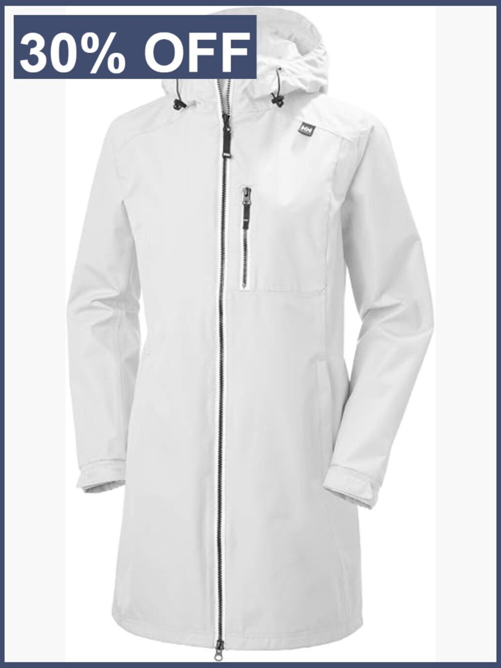 Long Waterproof Raincoat Jacket with Hood - Women's